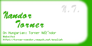 nandor torner business card